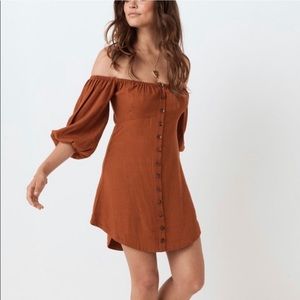 NWT Spell & the Gypsy Rani Mini Dress Rust Linen XL